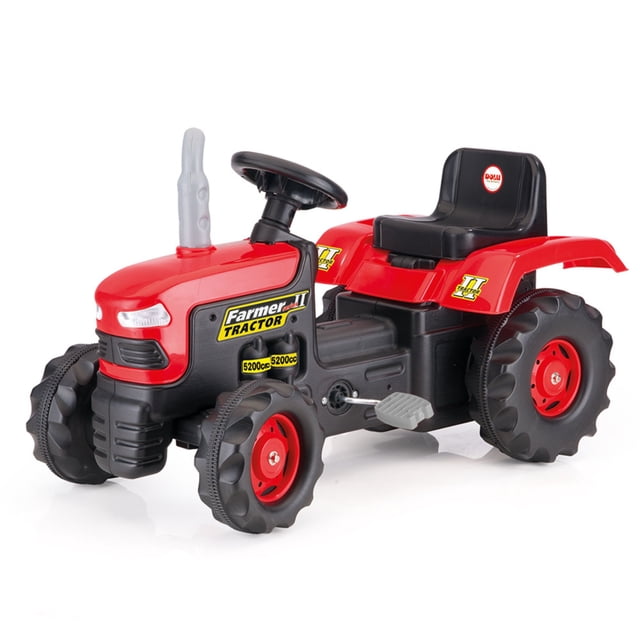 DOLU Tracteur à Pédales Jouet à Chevaucher, Voiture d'Extérieur Durable pour Enfants de 3 Ans et Plus, Rouge