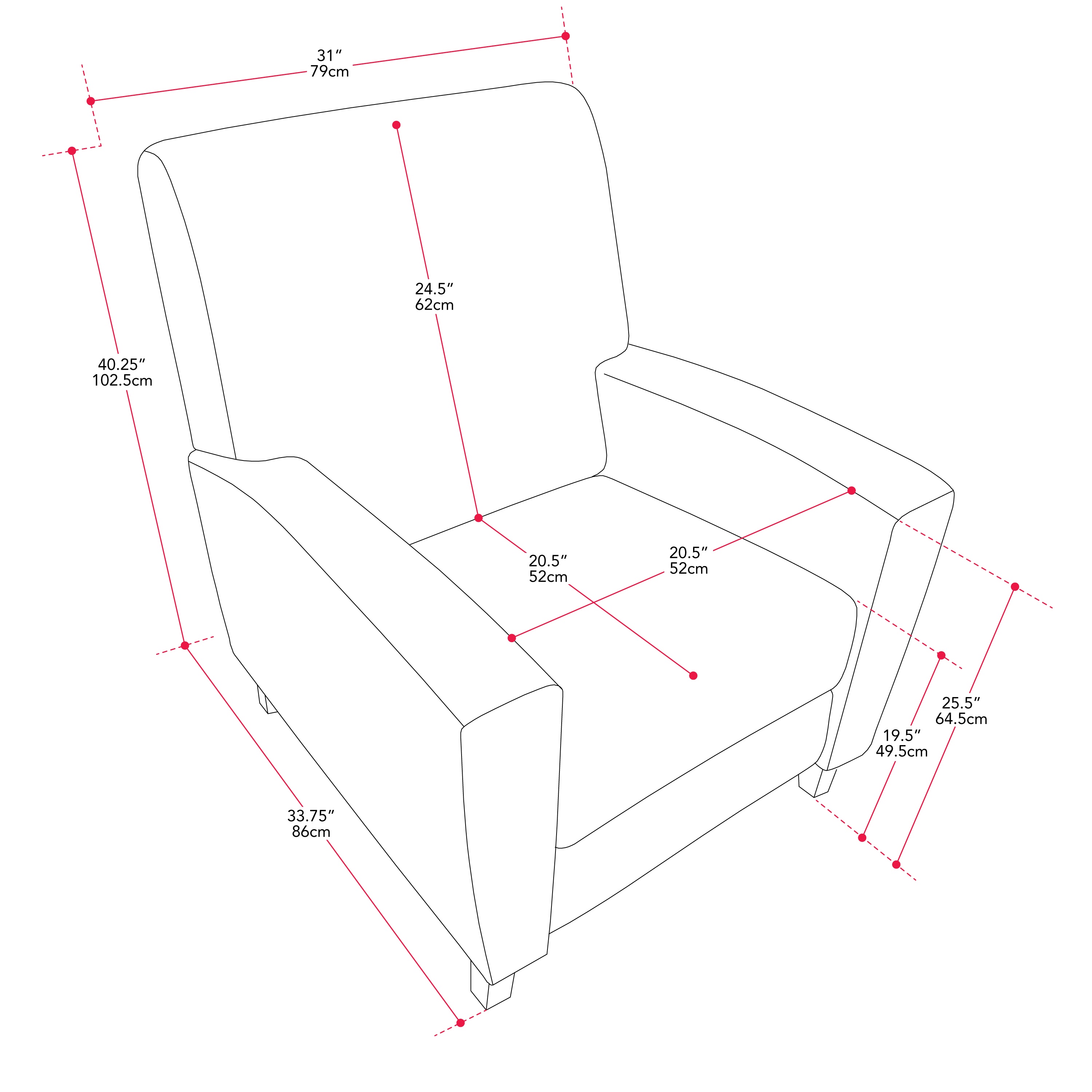 Fauteuil inclinable d'intérieur rembourré en tissu tressé blanc cassé CorLiving Wells avec pieds en bois