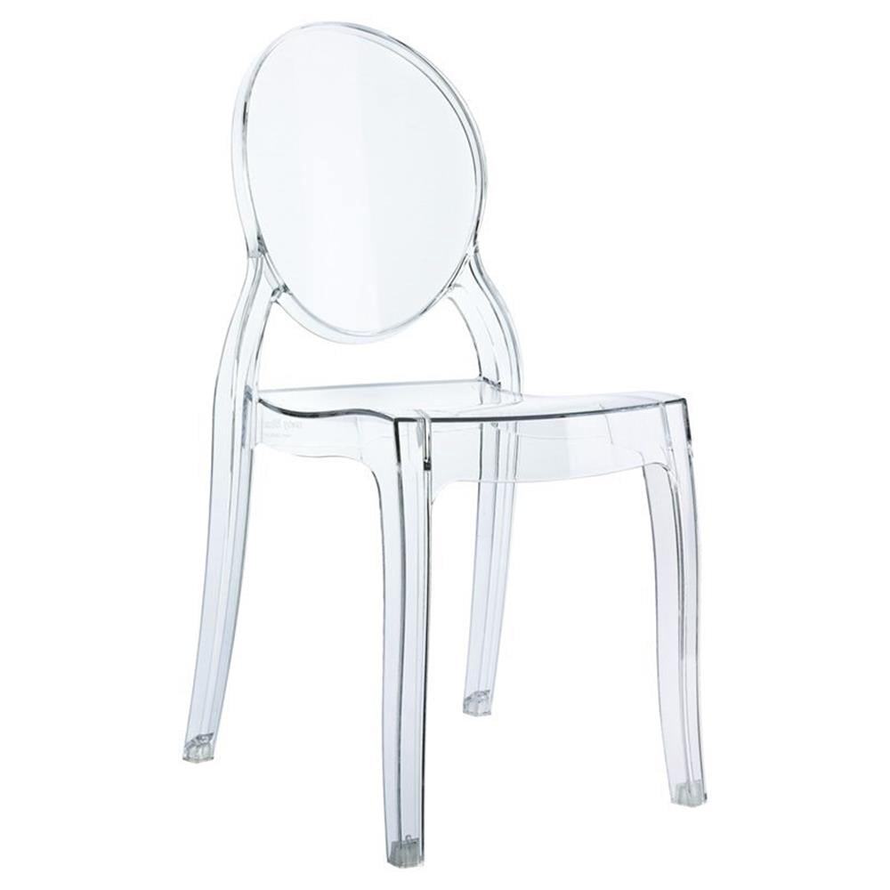 Beaumont Lane Modern Polycarbonate Stackable Baby Chair in Transparent Clear
