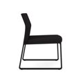 thumbnail image 4 of Gansett Reception Waiting Room Armless Guest Chair / Black Steel / Black, 4 of 5