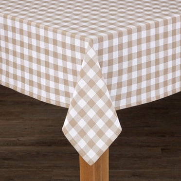 Fabstyles Country Check Tablecloth Farmhouse Decor For Indoor/Outdoor Use, Picnics, BBQ’s, Potlucks, Summer Events, Living and Dining Room