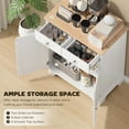 thumbnail image 4 of HOMCOM Rubber Wood Top Kitchen Cupboard Side Cabinet w/Adjustable Shelf, 4 of 10