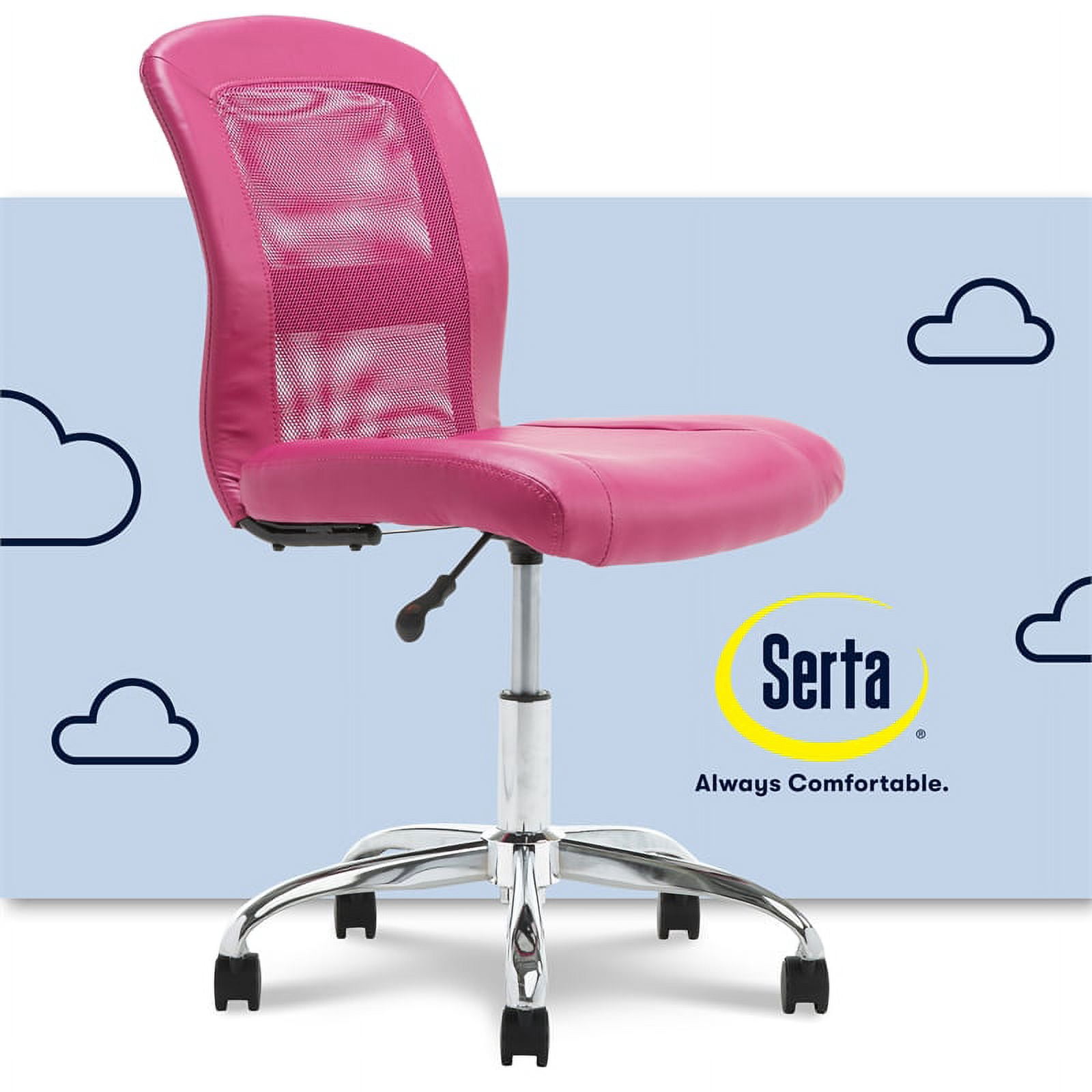 Serta Chaise de Bureau en Similicuir at Home Essentials, Rose