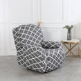 thumbnail image 1 of 4-Piece Furniture Protector Striped Plaid Reclining Case With Pockets  1 Seat   Recliner Furniture Cover With Elastic Bottom, 1 of 13