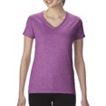 thumbnail image 1 of T-Shirt à Col en V pour Femmes en Coton Épais, L, Orchidée Radiant Chiné, 1 of 3