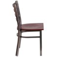 thumbnail image 2 of HERCULES Series Clear Coated Ladder Back Metal Restaurant Chair - Mahogany Wood Seat, 2 of 6
