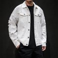 thumbnail image 2 of White Long Sleeve for Man Fall Winter Denim Hippy Victorian Western Ripped Renaissance Peasant Motorcycle Distressed Plain Steampunk Outfit Man Button 2025 4XL, 2 of 9