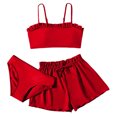 thumbnail image 2 of IROINID Mode Maillot de Bain Sans Manches pour Filles Bikini Rouge 150, 2 of 3