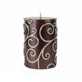 thumbnail image 1 of CPS-005-12 Bougie Pilier à Volutes Brune 3 x 4 Po -12 Pcs-Case - en Vrac, 1 of 1