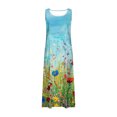 thumbnail image 5 of RKSTN Robes d'Été pour Femmes Décontractées Fluides Amples Grande Taille Robes avec Poches Mode Bohème à Imprimé Floral Sans Manches à Col Rond Robes Maxi, 5 of 5