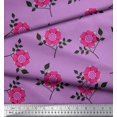 thumbnail image 3 of Soimoi Toile de Coton Feuilles & Fleurs Roses Imprimé Floral par Yard 56 Pouces de Large, 3 of 3