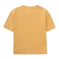 thumbnail image 3 of MIASHUI Boys Summer Tracksuit Outfits Solid Color Short Sleeve Shirts Shorts Outfits,Yellow,8-9 Years, 3 of 9