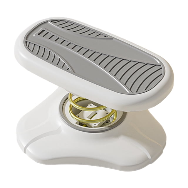 WRKEKC Clearance Adjustable Spring Footrest with Non-Slip Base, made of durable ABS plastic in white. Features a spring mechanism for ergonomic posture support, a textured gray surface for stability, and a compact design measuring 24.5x21.5x16cm. Ideal as a toilet step stool, under desk footrest, or multipurpose ergonomic support for home or office use.