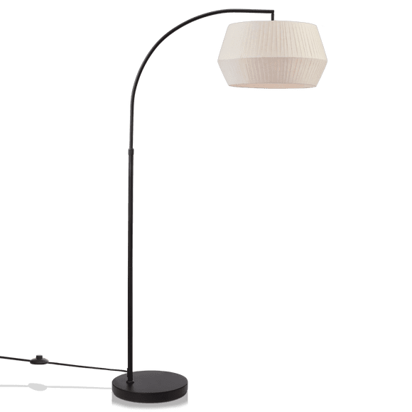 Bouclair Oatmeal Metal Floor Lamp with White Shade