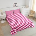 thumbnail image 3 of Erosebridal Pink Check Plaid Comforter Sets Queen Size, Geometric Comforters & Duvets, Farmhouse Gingham Decor, 3pcs, 3 of 8