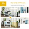 thumbnail image 4 of PawHut Wooden Rabbit Hutch Bunny Hutch Outdoor Guinea Pig House, Blue, 4 of 10