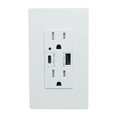 thumbnail image 1 of Votatec 20 Amp Tamper Resistant Outlet with Duplex USB A+C Charger, White, 1 of 2