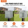 thumbnail image 2 of VEVOR 50 Amp RV Power Outlet Box, 125/250 Volt, Enclosed Lockable Outdoor RV Receptacle Box, NEMA 14-50R Weatherproof Electrical Panel, 2 of 9