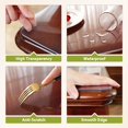 thumbnail image 3 of ORUYROP 2mm Thick 36 x 82 Inch Clear Table Cover Protector, Table Protector for Dining Room Table, Plastic Table Cover, Clear Plastic Tablecloth Protector, Dining Table Cover, Clear Table Pad, 3 of 7