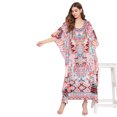 thumbnail image 3 of Robe Kaftan Longue Décontractée Ample à Manches Kimono pour Femmes Grande Taille, Tenue de Villégiature, Robe de Soirée, Fête, Été, Plage, Couvre-Maillot, 3 of 5