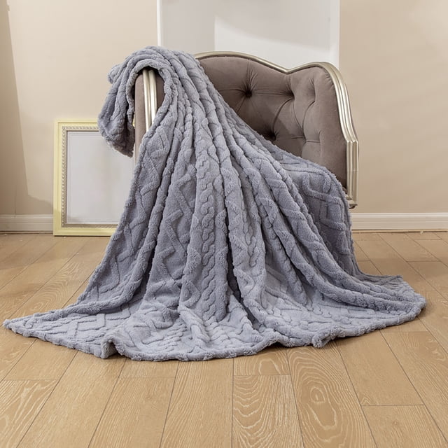 Meitianfacai 100X120cm Super Soft Warm Solid Warm Fleece Blanket Throw Rug Sofa Bedding, Blue