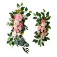 thumbnail image 4 of 2Pcs Artificial Flower Arch Decor Green Leaves Artificial Floral for Arbor Front Pink, 4 of 8