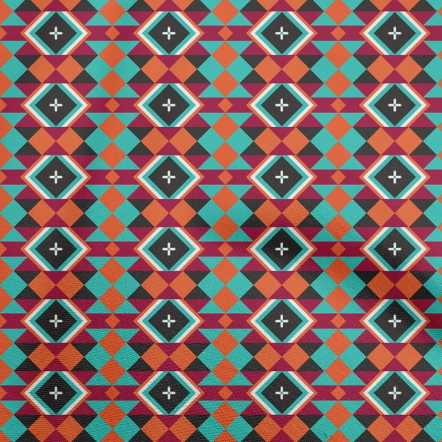 oneOone Georgette Viscose Orange Fabric Geometric Sewing Material Print Fabric By The Yard 42 Inch Wide