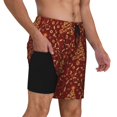 thumbnail image 2 of Kdxio Christmas Tree On A Red Background Print Mens Swim Shorts with Mesh Lining, Breathable and Quick-Drying, Adjustable Waist, Privacy Pocket-3X-Large, 2 of 6