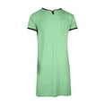 thumbnail image 3 of Chemise de Nuit Texturée en Coton pour Hommes, Robe de Nuit à Manches Courtes, Longue Robe, Blouse à Col en V, Haut de Pyjama, Coupe Ample et Décontractée, Confort, Chemise de Nuit Décontractée avec Poches, 3 of 5