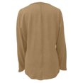thumbnail image 5 of Yuyuzo Hauts Grande Taille pour Femmes Chic Mode Décontracté Couleur Unie Chemises de Bas Manches Longues Col Rond Hauts, 5 of 5