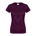thumbnail image 1 of HOT SALE!! T-Shirt à Manches Courtes Protection Solaire pour Femmes Ajusté Yoga Course Gym Entraînement Haut Basique en Coton Col Rond Ajusté Longueur Tunique T-Shirt Vin L, 1 of 3