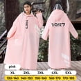thumbnail image 3 of PMVFHDE Rain Poncho Children's Raincoat Hidden Backpack Riding Rain Suit Long Large Children's School Poncho Pink,14-16 Years, 3 of 3