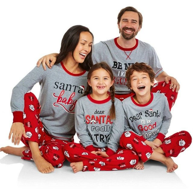 Christmas Family Matching Pyjamas Pajamas Set Santa Sleepwear Nightwear