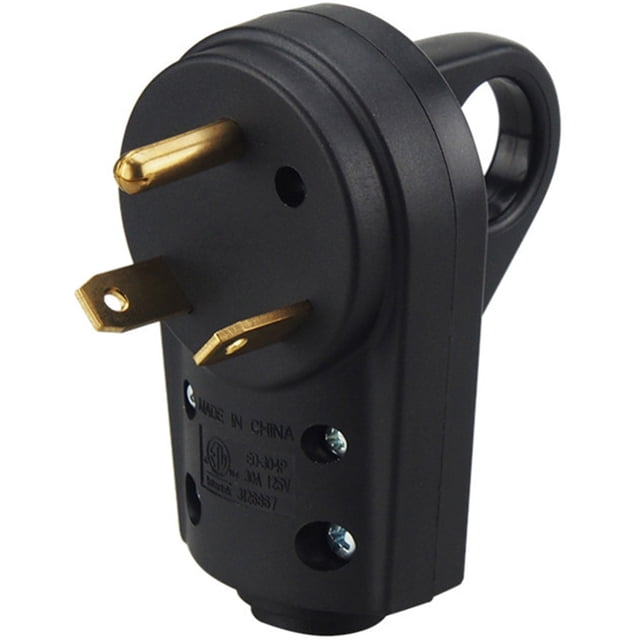 RV Plug 30 Amp RV Replacement Male Plug 3-prong RV Plug with Handle US Plug