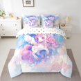 thumbnail image 2 of YST Ensemble de Literie Unicorn pour Filles, Ensemble Tout-en-un, 7 Pcs, Format Simple, Mignon Cheval de Rêve, 2 of 5