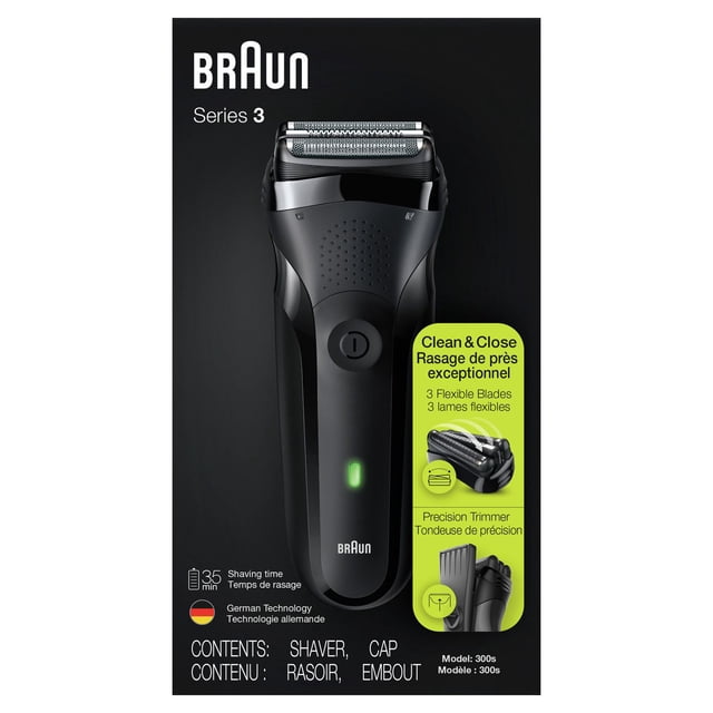 Braun Series 3 300s Rechargeable Electric Shaver, black