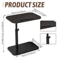 thumbnail image 2 of ZYNERY Table d'Appoint en Bois en Forme de C 30x45x45-80 cm, Hauteur Réglable avec Rotation à 360° et Plateau Rabattable, Petite Table à Café/collations pour Sofa/lit (Noir - Dessus Rabattable), 2 of 7