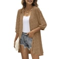 thumbnail image 2 of (2-Pack) Kcodviy Women Casual Cardigan Three 1X Cardigan for Women Quarter Sleeve Open Front Womens Stripped Cardigan Lightweight Dots Cardigan Draped Moth Cardigan Ruffles Cardigan, 2 of 7