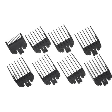 Kit de Guidage de Peignes de Tondeuse à Cheveux, Protège-Tondeuses en Plastique, Accessoires, Ensemble d'Outils de Salon de Coiffure Noir, Ensemble de 8 / 10 Pcs