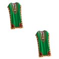 thumbnail image 1 of maskred Femmes de la Mode Plage Vacances Robe Boho Ethnique Élégante Robe en Vrac Vert 2Set, 1 of 6