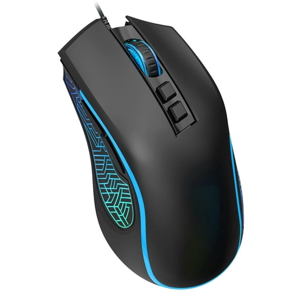JUNWELL Gaming Mouse Wired  USB Computer Mouse with 4 Adjustable DPI  RGB Backlit LED  Side Buttons  Ergonomic Optical Mice for PC  Laptop  Windows  Mac  Vista  Linux  Gamer