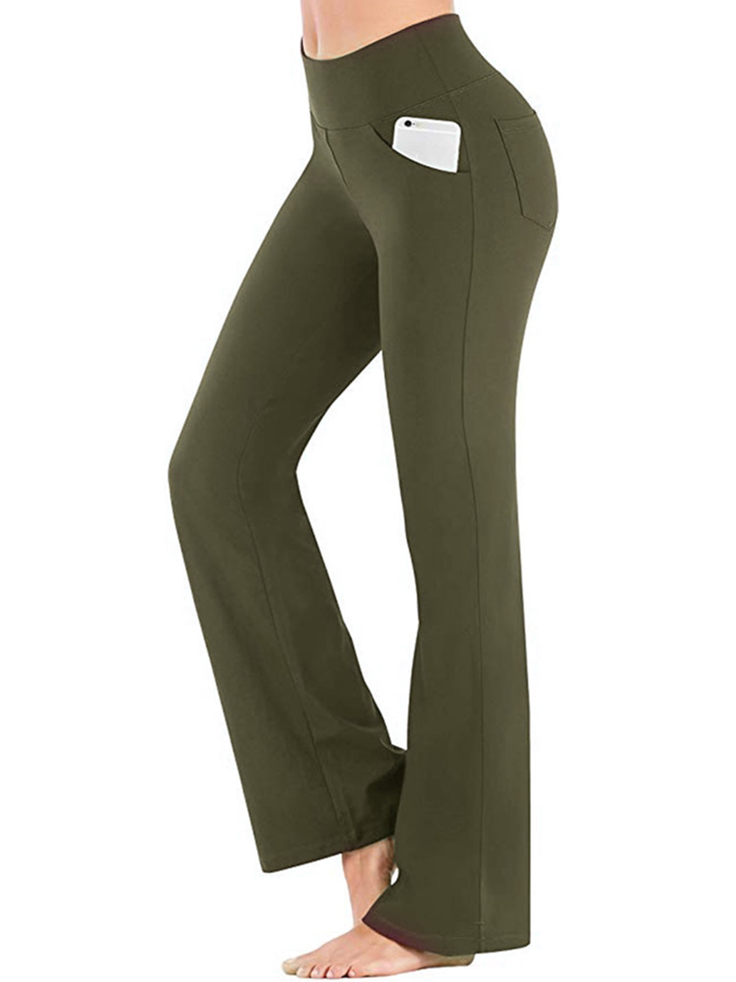 Fashnice Leggings de Yoga Taille Haute pour Femmes, Vert, TG