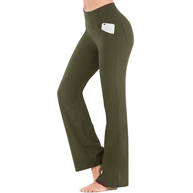 Fashnice Leggings de Yoga Taille Haute pour Femmes, Vert, TG