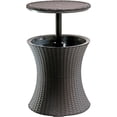 thumbnail image 1 of Keter 228573 Cool Bar Outdoor Patio Cocktail and Side Table with Cooler, Brown, 1 of 6