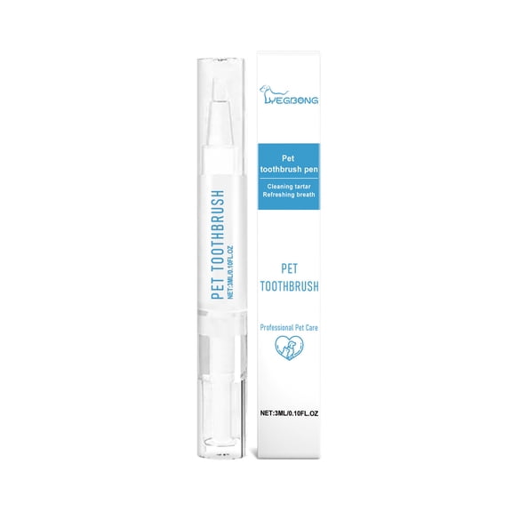 Matoen12 Manual Toothbrush for Pets, Pet Toothbrush for Oral Cleaning & Care, Pet Teeth Cleaning Toothbrush, Soft Bristle, Gentle for Dogs & Cats, Great for Animal Lovers, 1PC, White