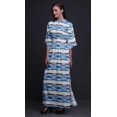 thumbnail image 2 of Bimba Robe d'Été Longue Maxi en Rayonne à Motif Géométrique Ikat pour Femmes avec Fente Latérale - Medium, 2 of 6