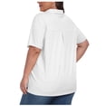thumbnail image 4 of Timegard Hauts pour Femmes Grande Taille Col à Revers Col en V Manches Courtes T-Shirts Basiques Confortables Hauts Décontractés Amples, 4 of 8