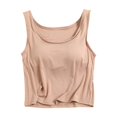 thumbnail image 1 of Timegard Camisoles pour Femmes avec Soutien-Gorge Intégré Camis Col Rond Sans Manches Court Haut Confortable d'Été Homerwear, 1 of 3