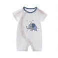thumbnail image 1 of Birdeem Romper for Baby Girls Child Summer Thin Boneless Newborn Cotton Button Round Neck Short Sleeved Short Rompers, 1 of 12