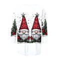 thumbnail image 5 of yoeyez T-Shirts de Noël Laids pour Femmes Manches 3/4 Hauts de Noël Mignons Chandail à Paillettes Imprimé Arbre de Noël Chandail de Fête d'Automne Tunique à Col Rond, 5 of 5